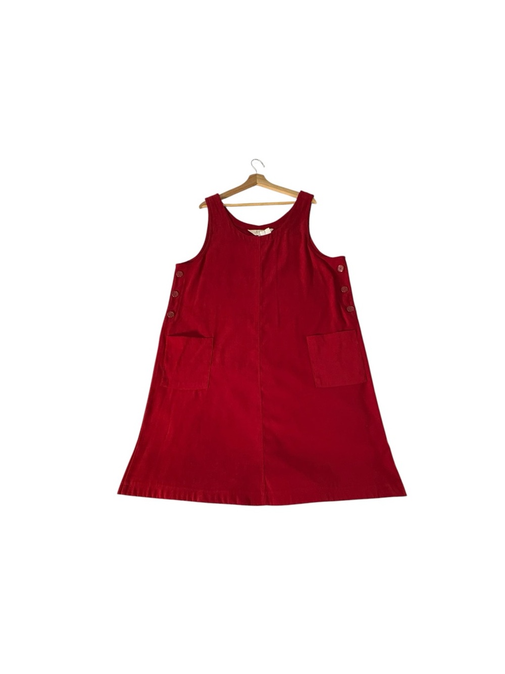 Vintage 90s Casual Corner Red Jumper Dress 18W Minimalist Midi Y2K